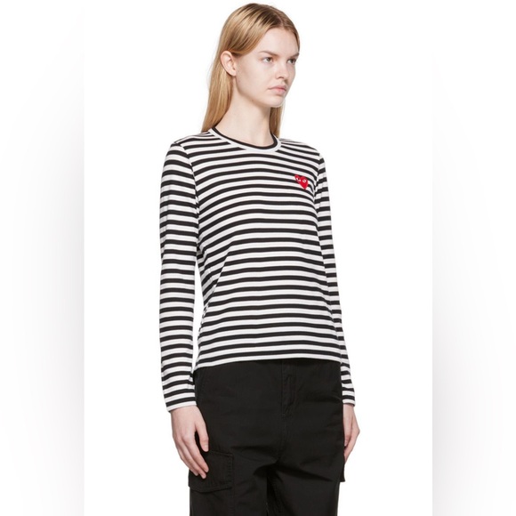 Comme des Garçons PLAY Black & White Striped Shirt, S - Picture 2 of 8